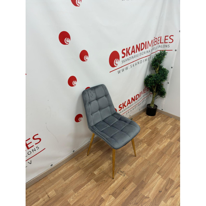 Virtuvės kėdė Pearl (Velveta) iš ekspozicijos (Pilka veliūras)